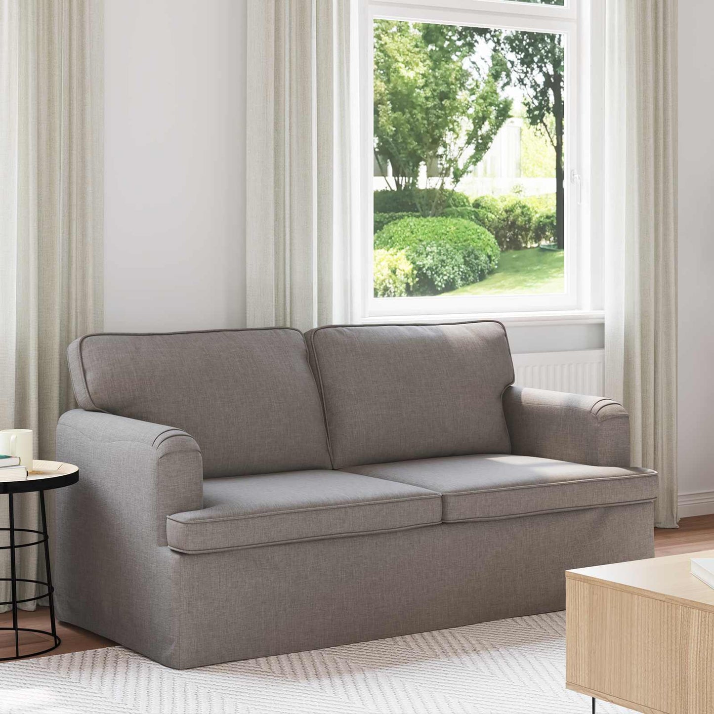 Sofa Taupe 162 x 80 x 85 cm Stoff