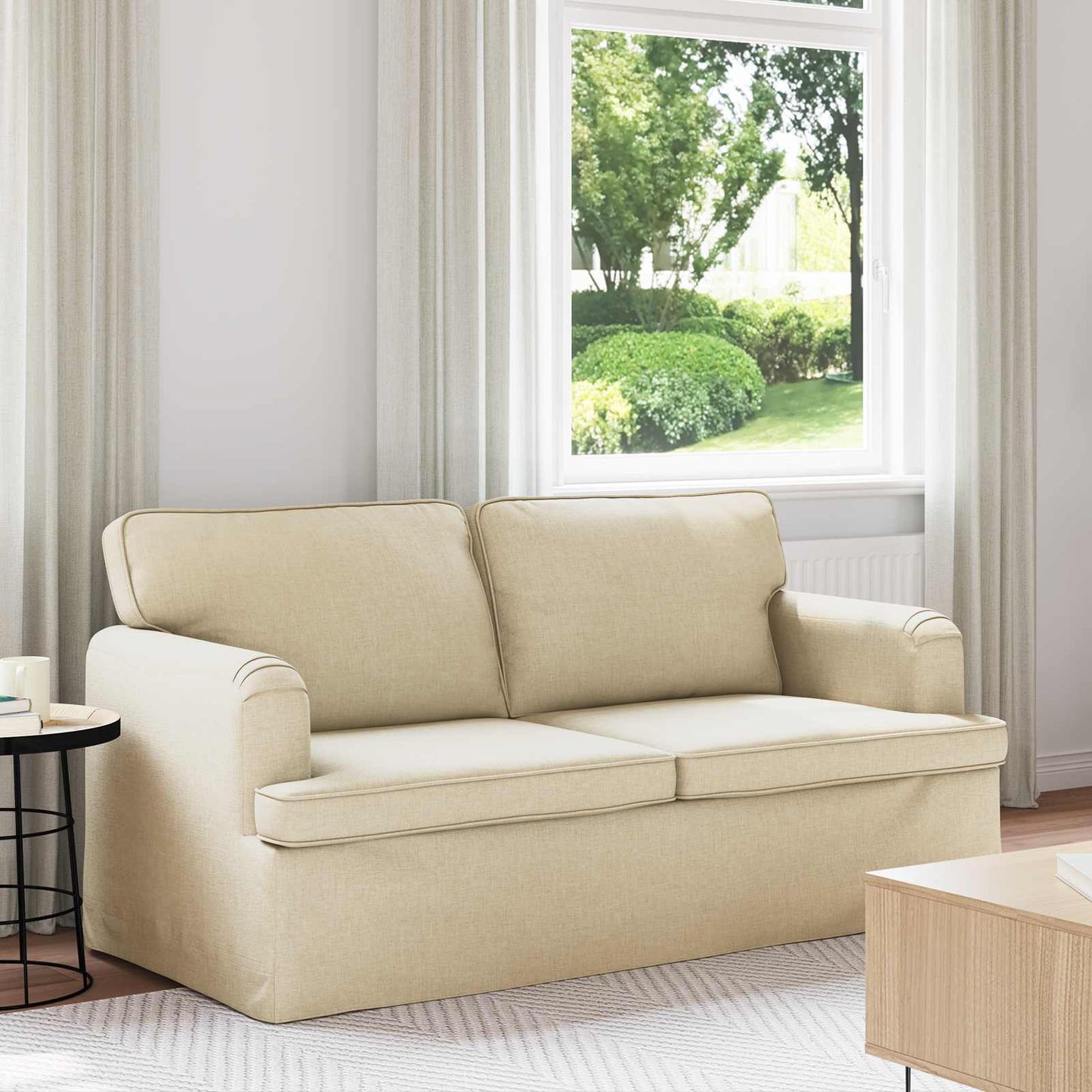 Sofa Creme 162 x 80 x 85 cm Stoff
