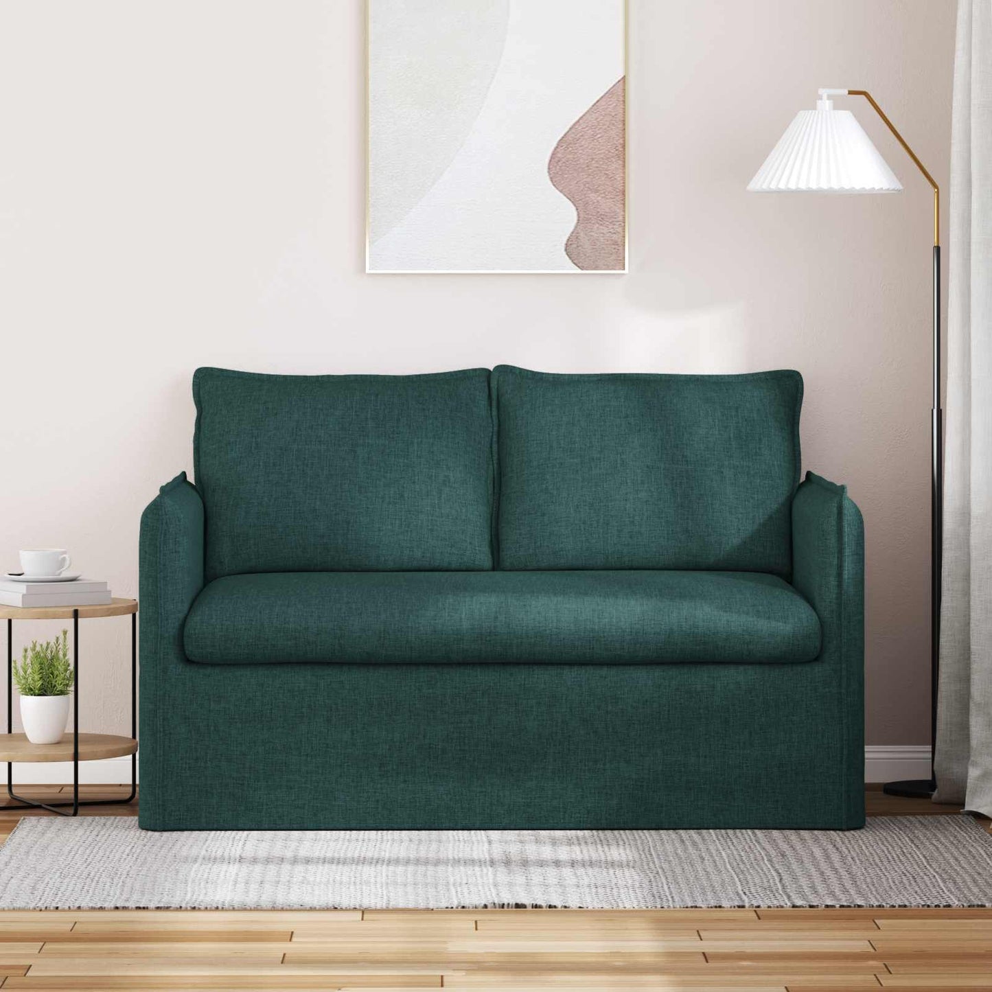 Sofa Dunkelgrün 136 x 82 x 85 cm Stoff