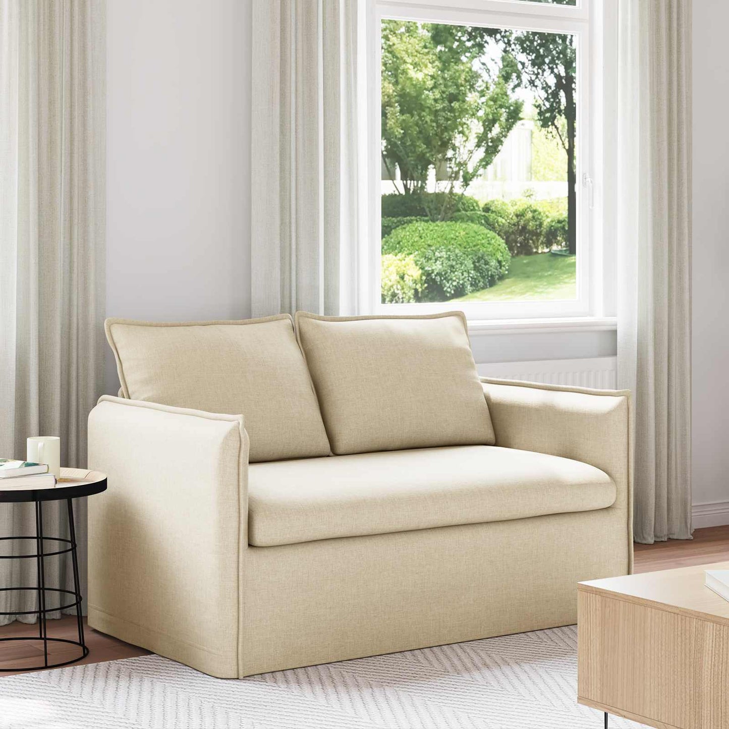 Sofa Creme 136 x 82 x 85 cm Stoff