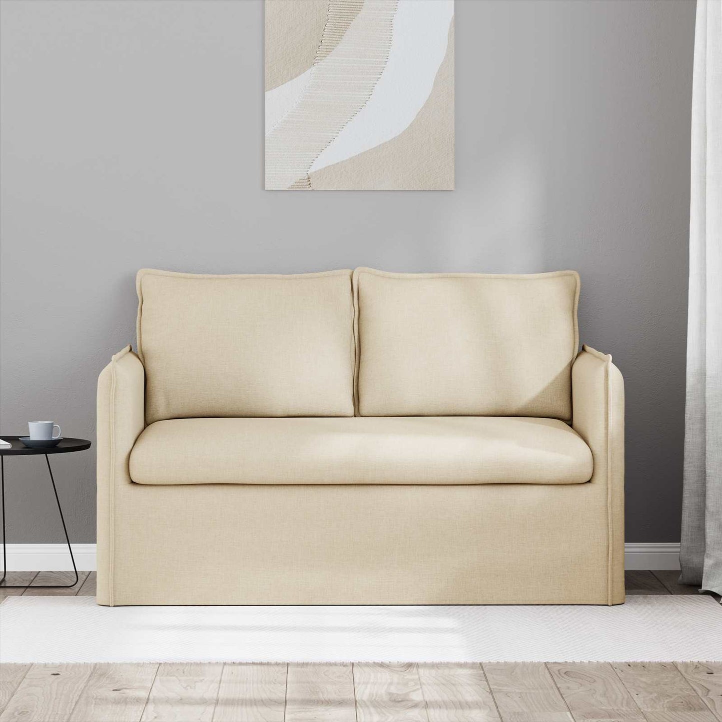 Sofa Creme 136 x 82 x 85 cm Stoff
