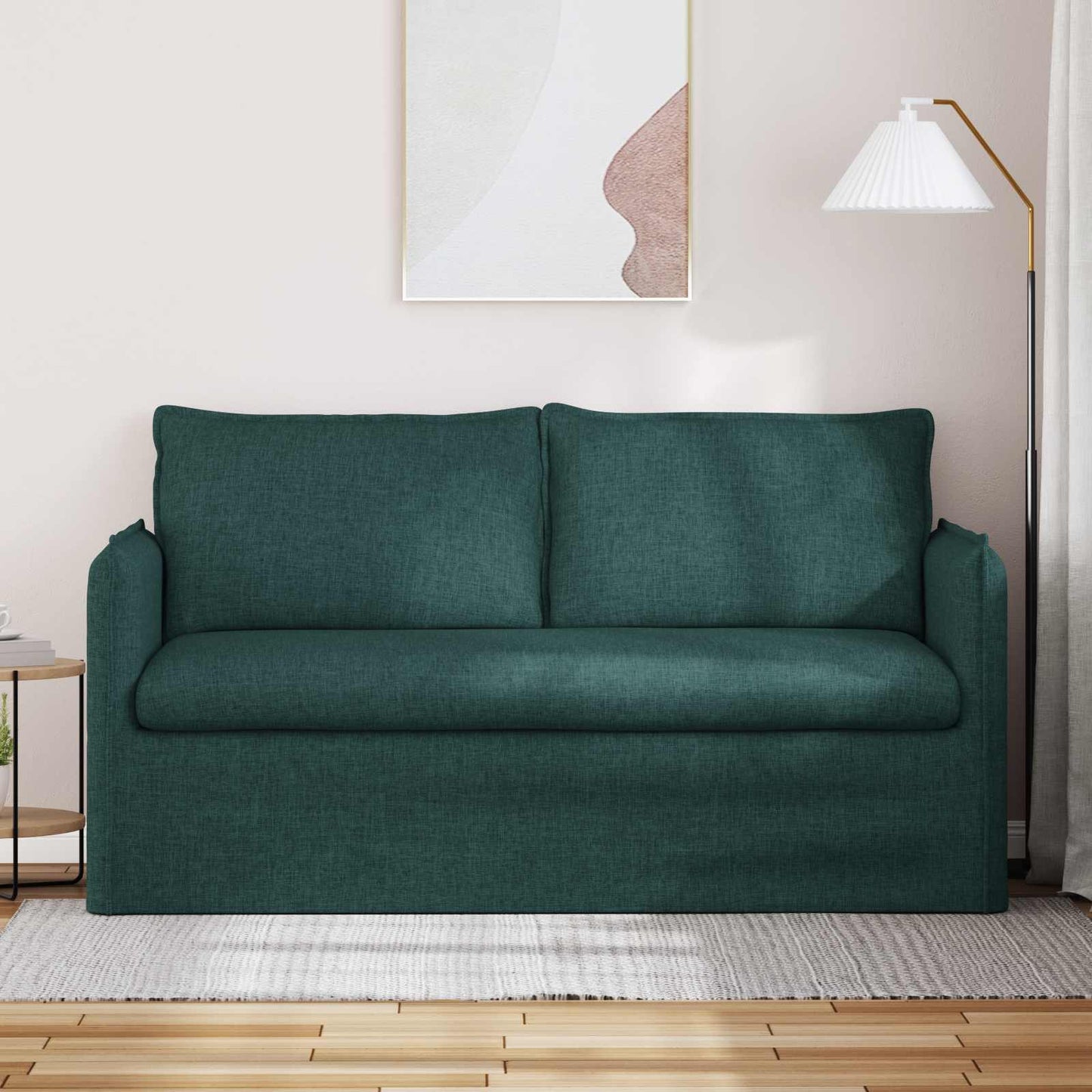 Sofa Dunkelgrün 156 x 82 x 85 cm Stoff
