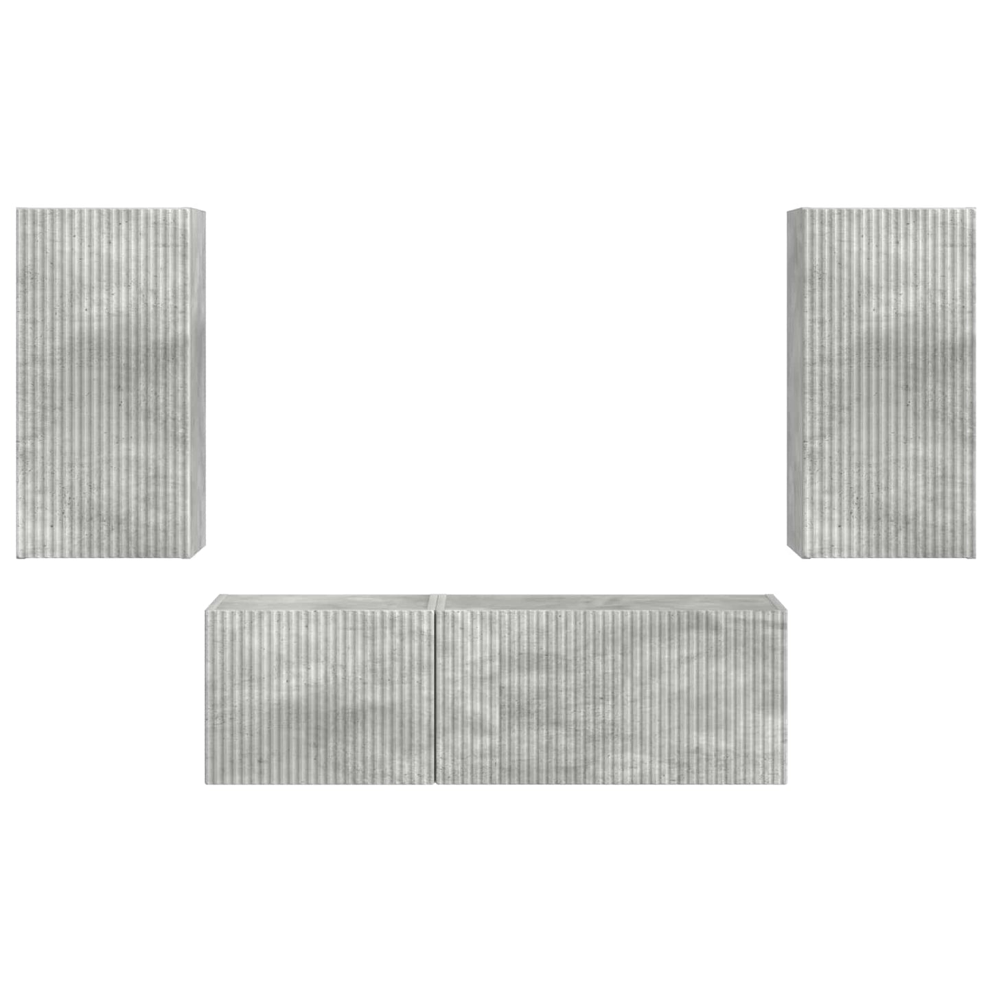TV-Wandregal-Set Wandmontiert 4 pcs Beton Grau Holzwerkstoff