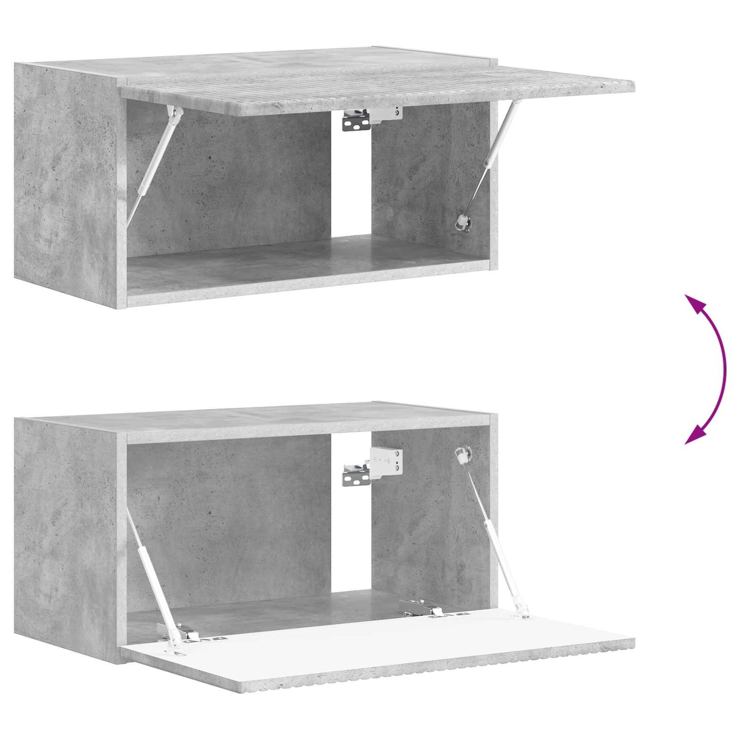 TV-Wandregal-Set Wandmontiert 4 pcs Beton Grau Holzwerkstoff