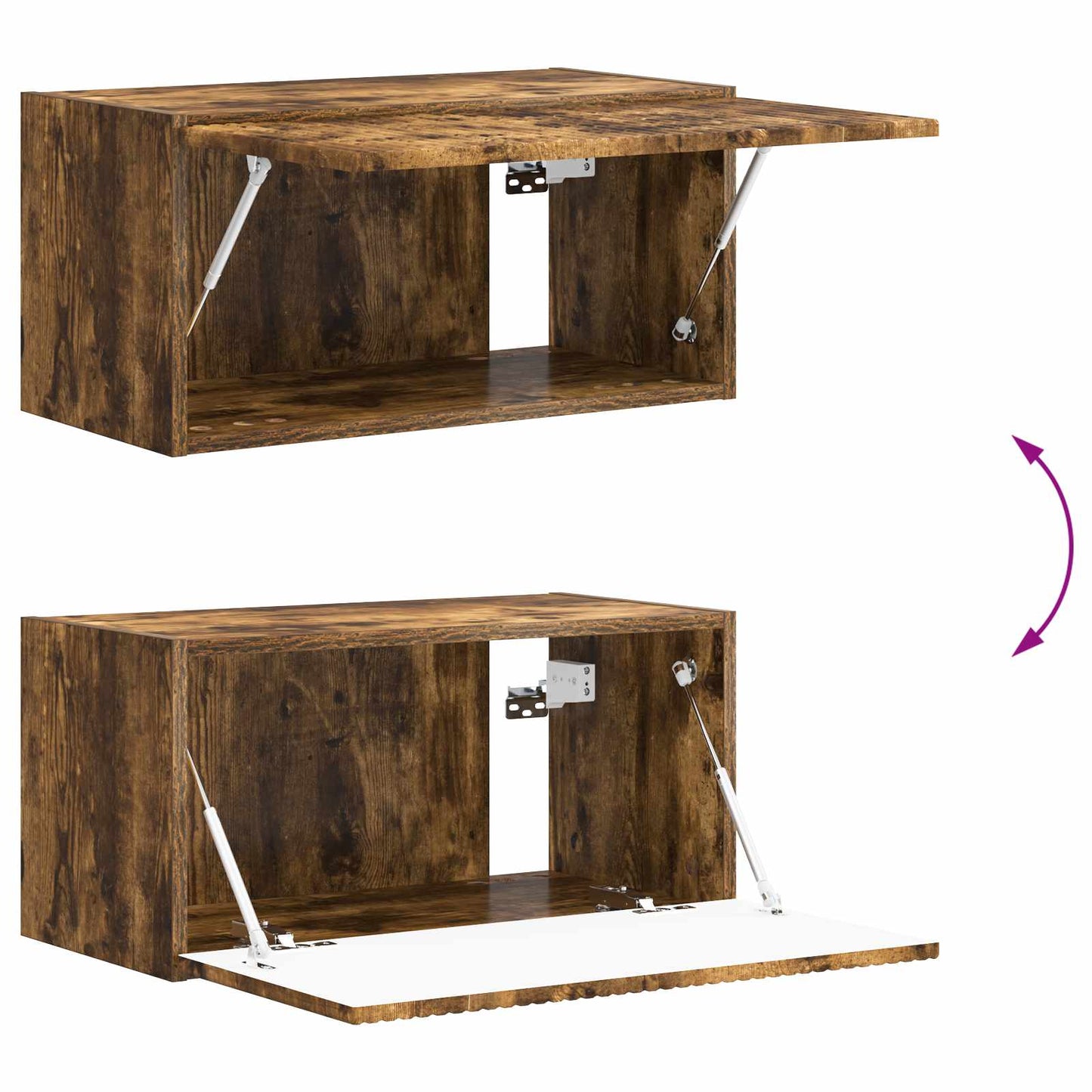 TV-Wandregal-Set 4 pcs Geräucherte Eiche Holzwerkstoff