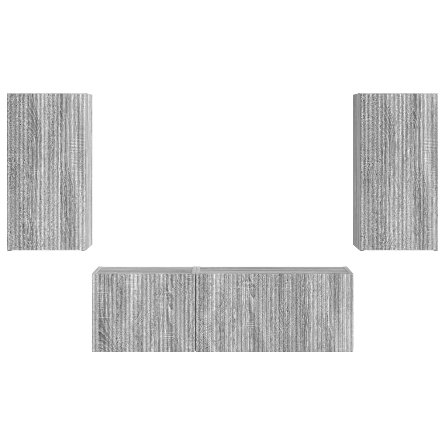 TV-Wandregal-Set Wandmontiert 4 pcs Graues Sonoma Holzwerkstoff