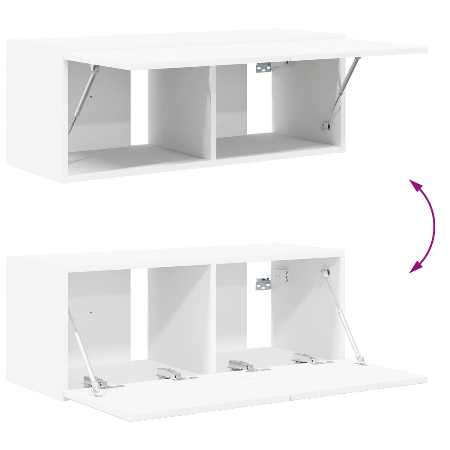 TV-Wandregal-Set Wandmontiert 4 pcs Weiß Holzwerkstoff