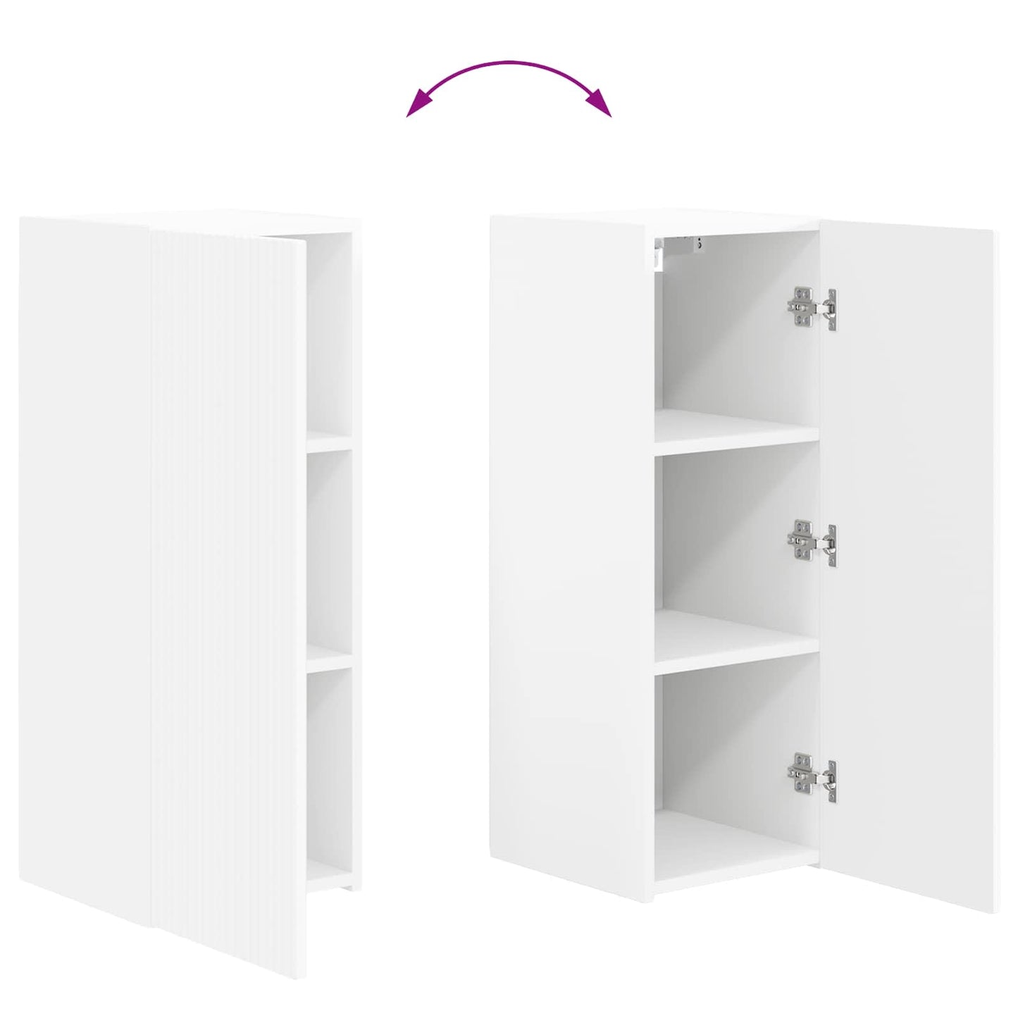 TV-Wandregal-Set Wandmontiert 4 pcs Weiß Holzwerkstoff