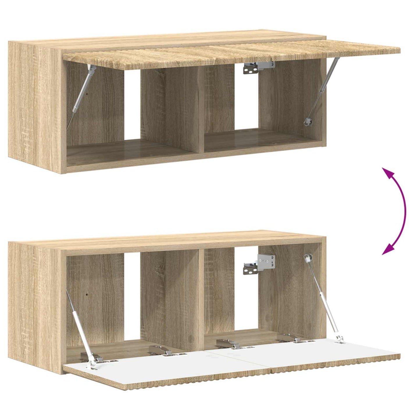 TV-Wandregal-Set Wandmontiert 4 pcs Sonoma-Eiche Holzwerkstoff