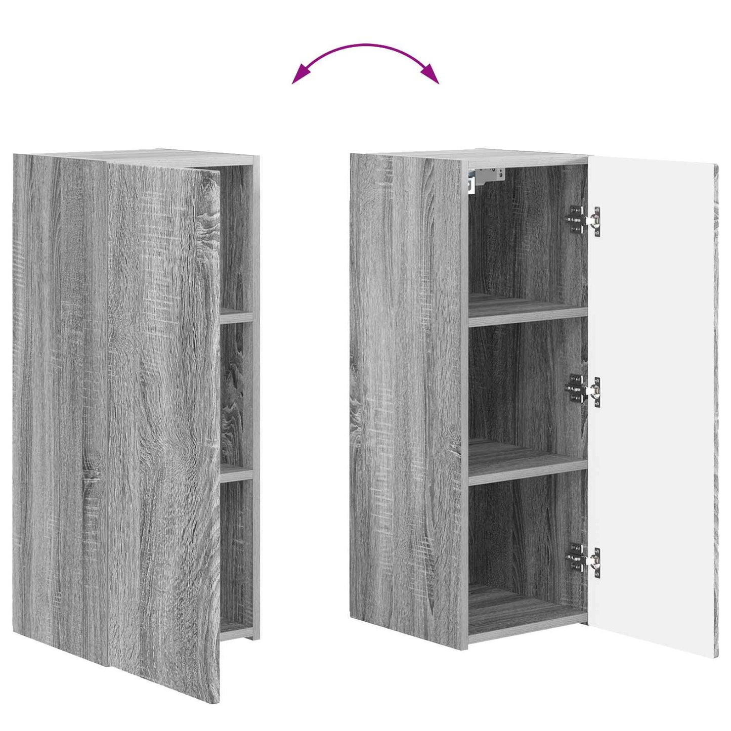 TV-Wandregal-Set Wandmontiert 4 pcs Graues Sonoma Holzwerkstoff