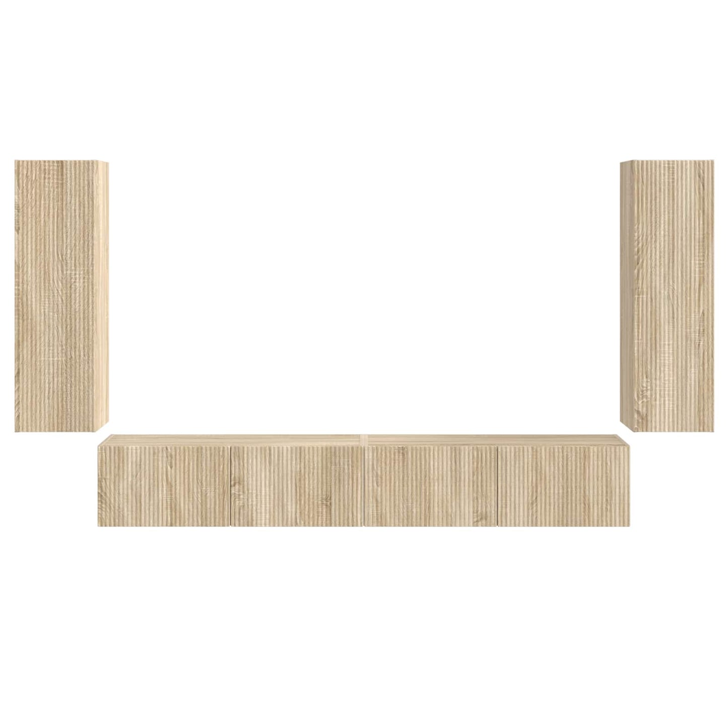TV-Wandregal-Set Wandmontiert 4 pcs Sonoma-Eiche Holzwerkstoff