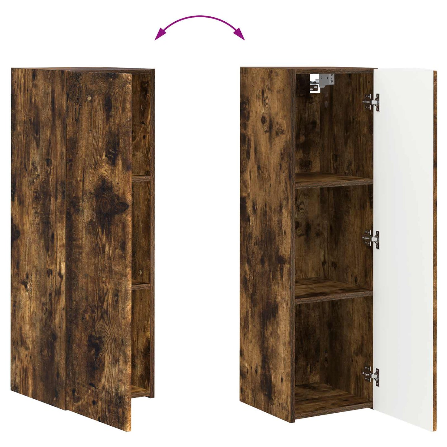 TV-Wandregal-Set 4 pcs Geräucherte Eiche Holzwerkstoff