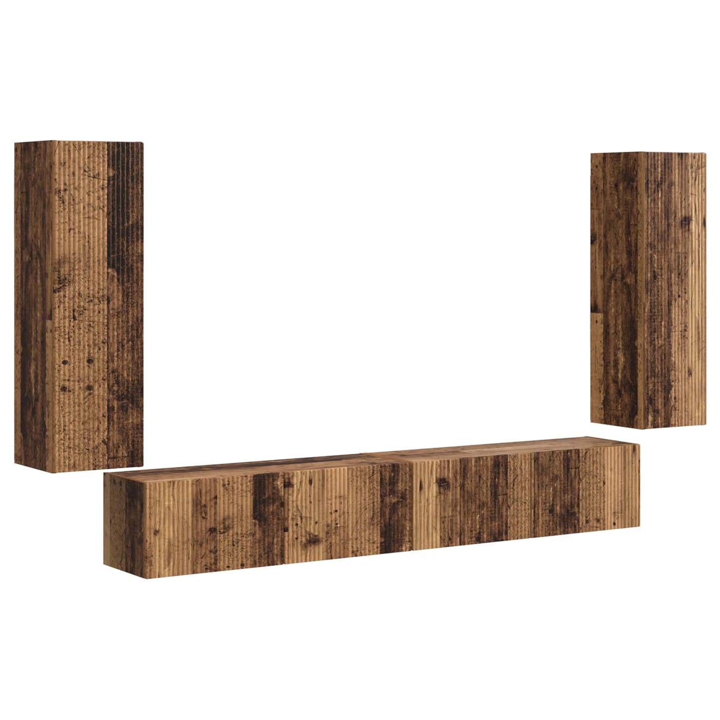 TV-Wandregal-Set Wandmontiert 4 pcs Altholz Holzwerkstoff