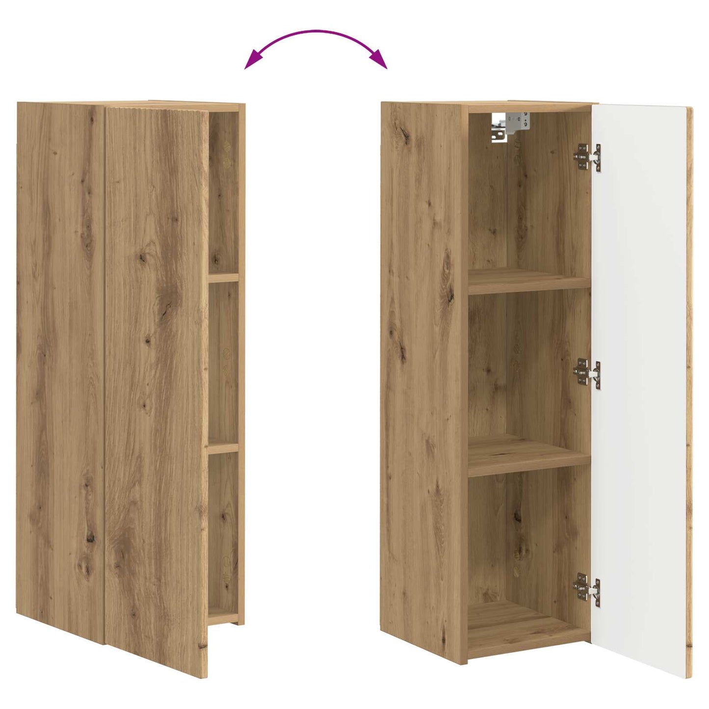 TV-Wandregal-Set Wandmontiert 4 pcs Artisan-Eiche Holzwerkstoff