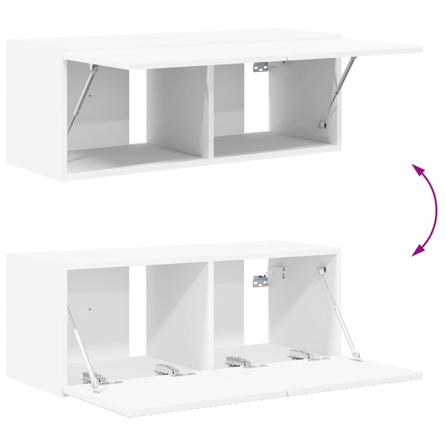 TV-Wandregal-Set Wandmontiert 4 pcs Weiß Holzwerkstoff