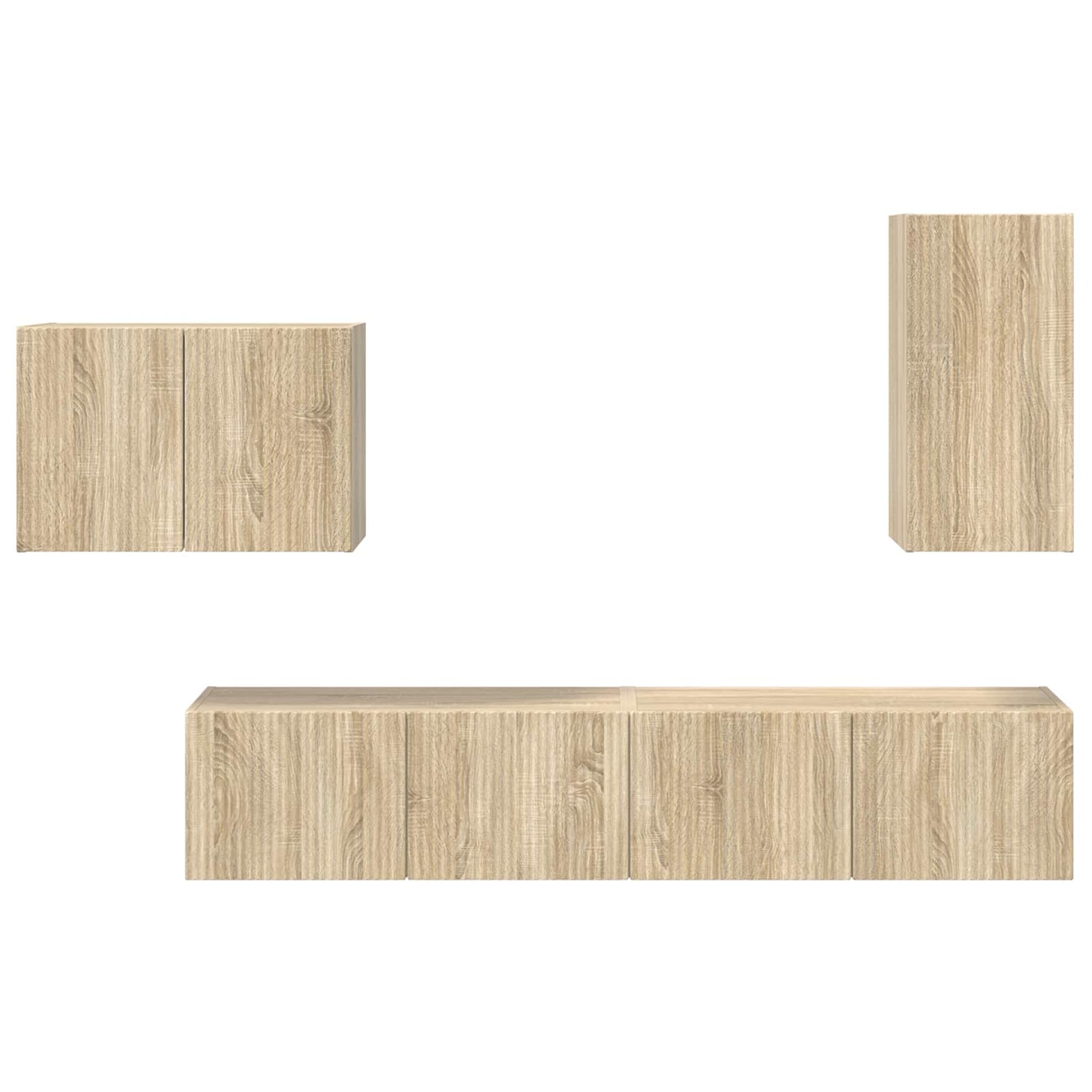 TV-Wandregal-Set Wandmontiert 4 pcs Sonoma-Eiche Holzwerkstoff