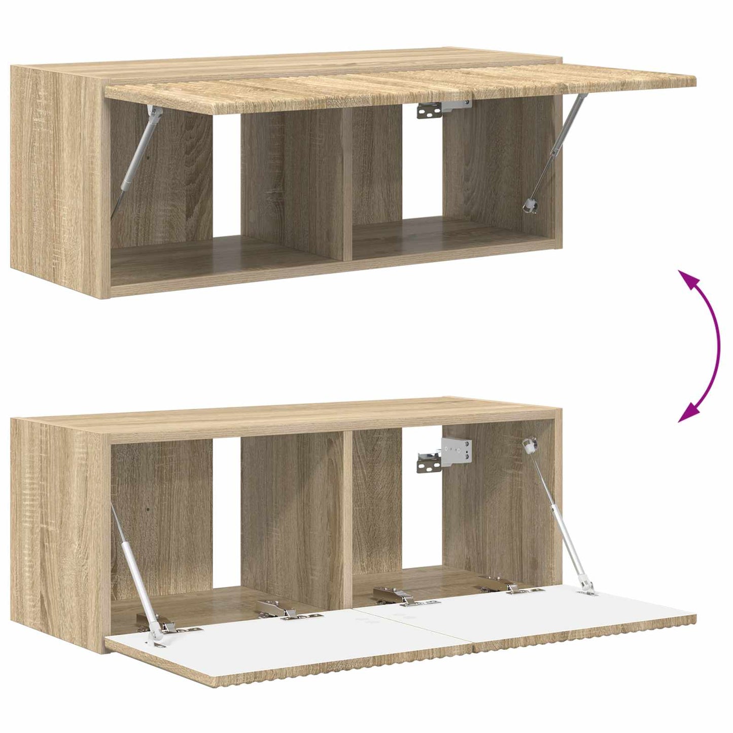 TV-Wandregal-Set Wandmontiert 4 pcs Sonoma-Eiche Holzwerkstoff