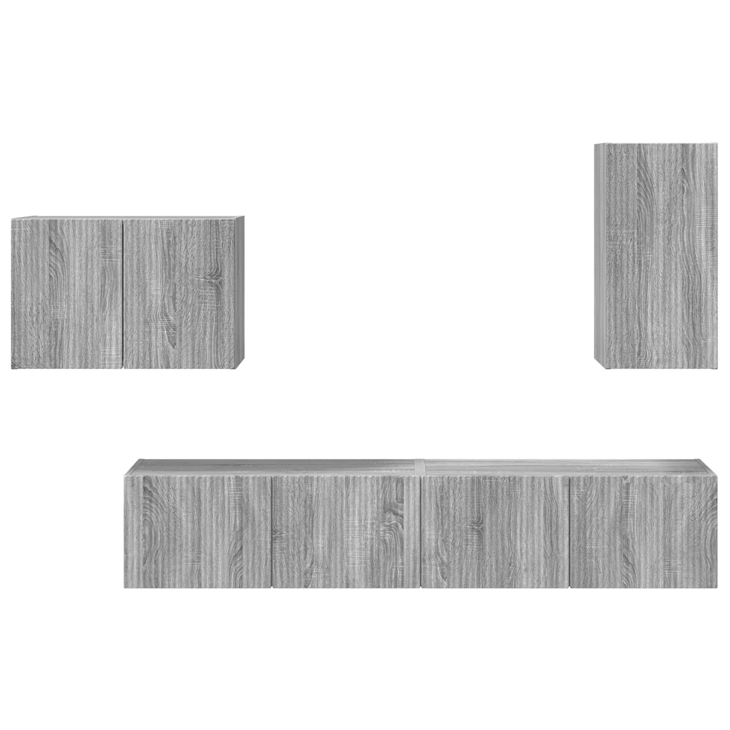 TV-Wandregal-Set Wandmontiert 4 pcs Graues Sonoma Holzwerkstoff