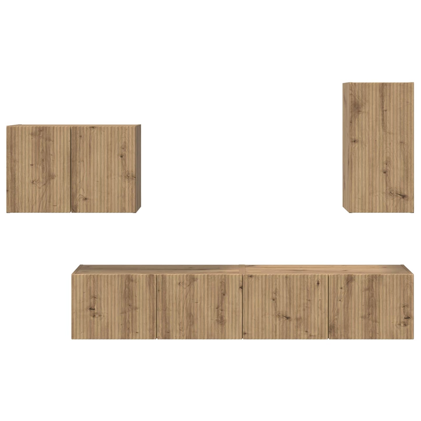 TV-Wandregal-Set Wandmontiert 4 pcs Artisan-Eiche Holzwerkstoff
