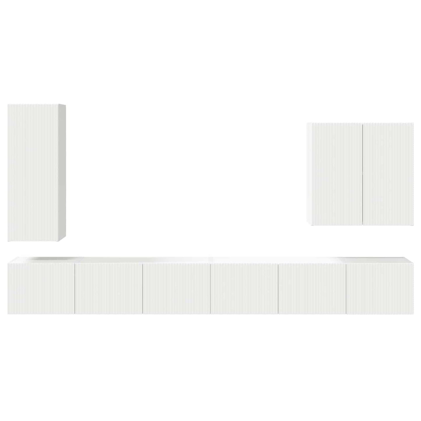 TV-Wandregal-Set Wandmontiert 6 pcs Weiß
