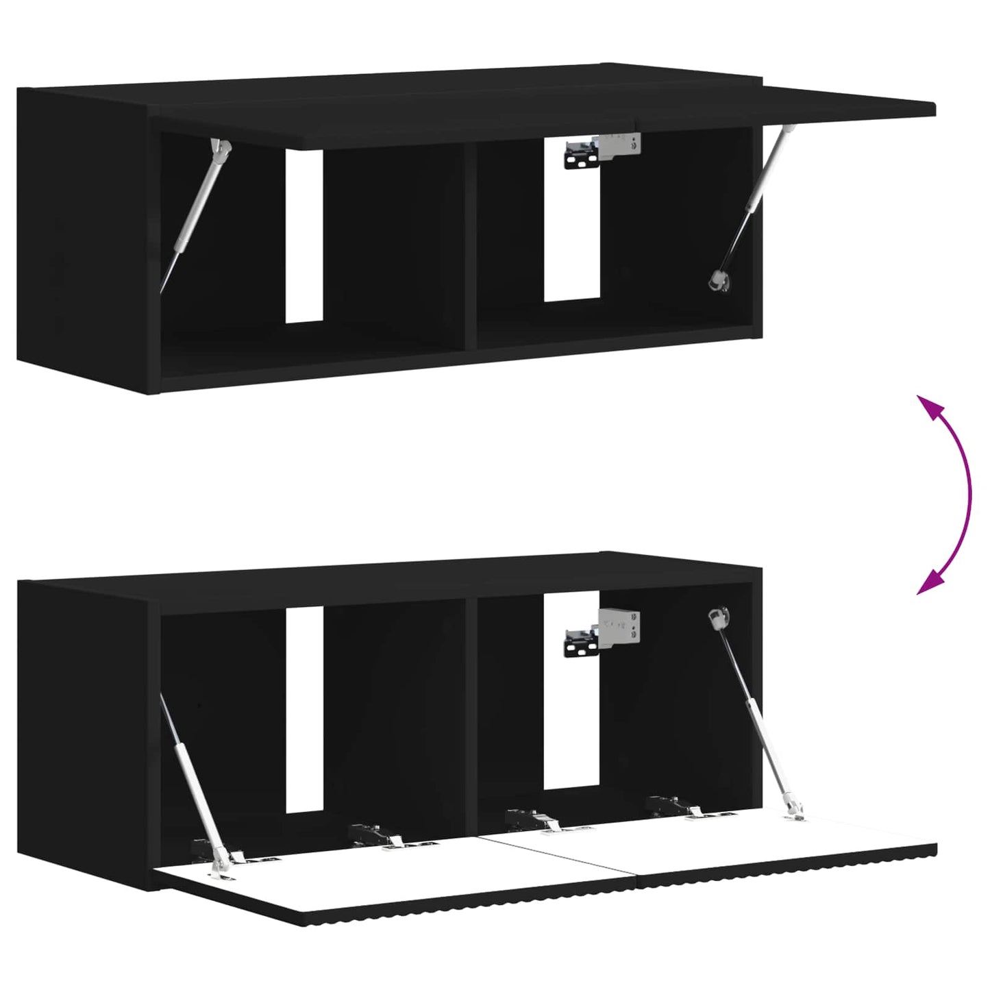 TV-Wandregal-Set Wandmontiert 6 pcs Schwarz