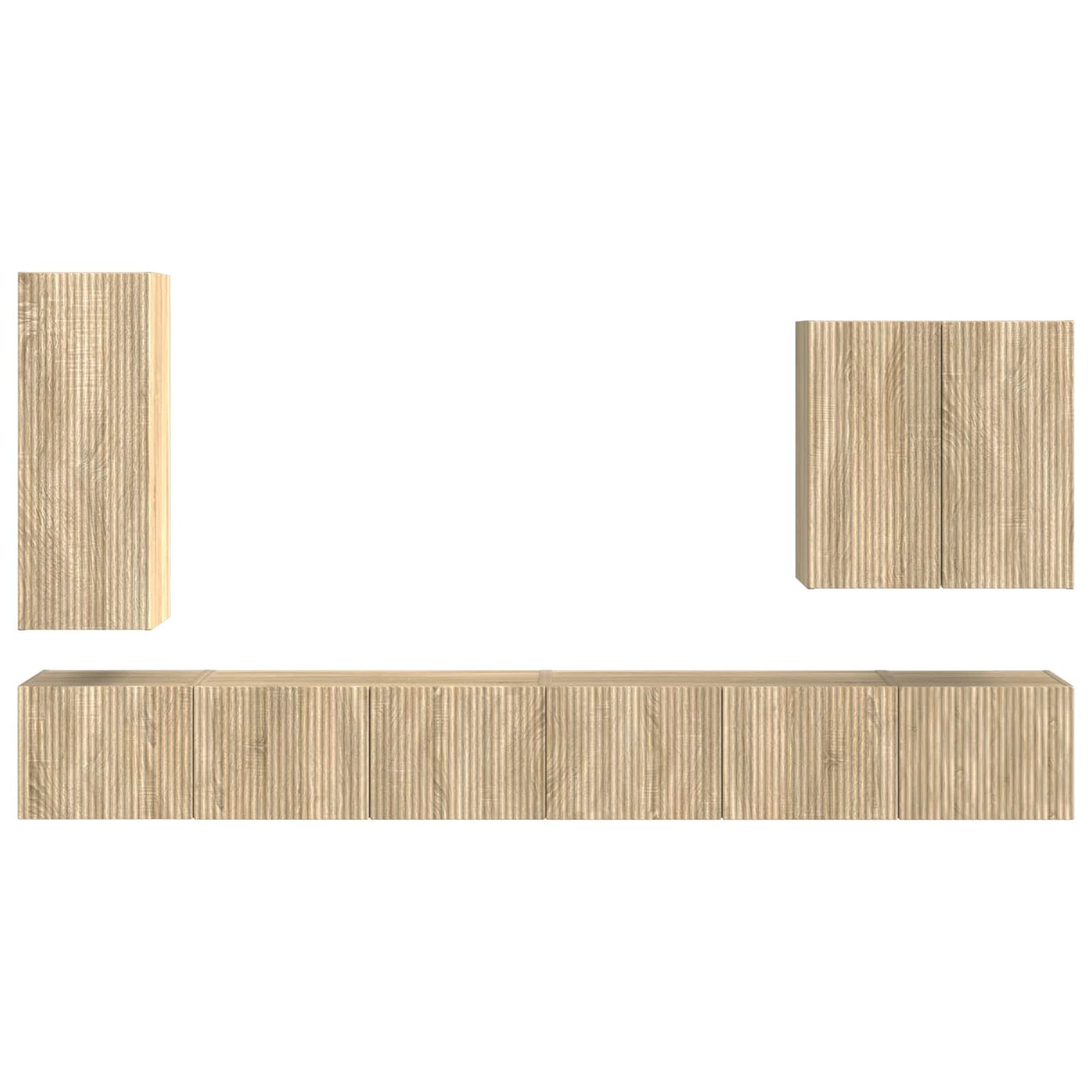TV-Wandregal-Set Wandmontiert 6 pcs Sonoma-Eiche