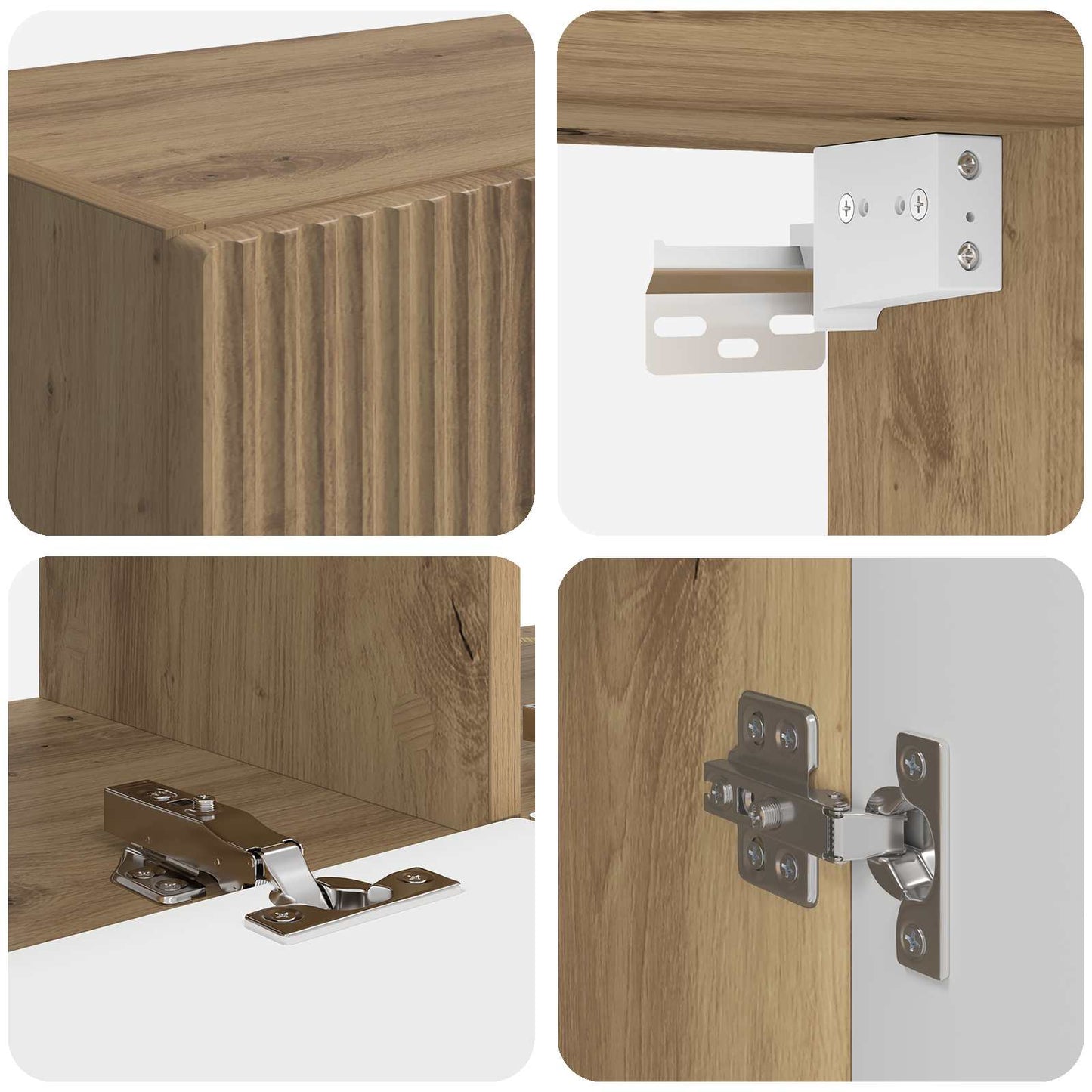 TV-Wandregal-Set Wandmontiert 6 pcs Artisan-Eiche