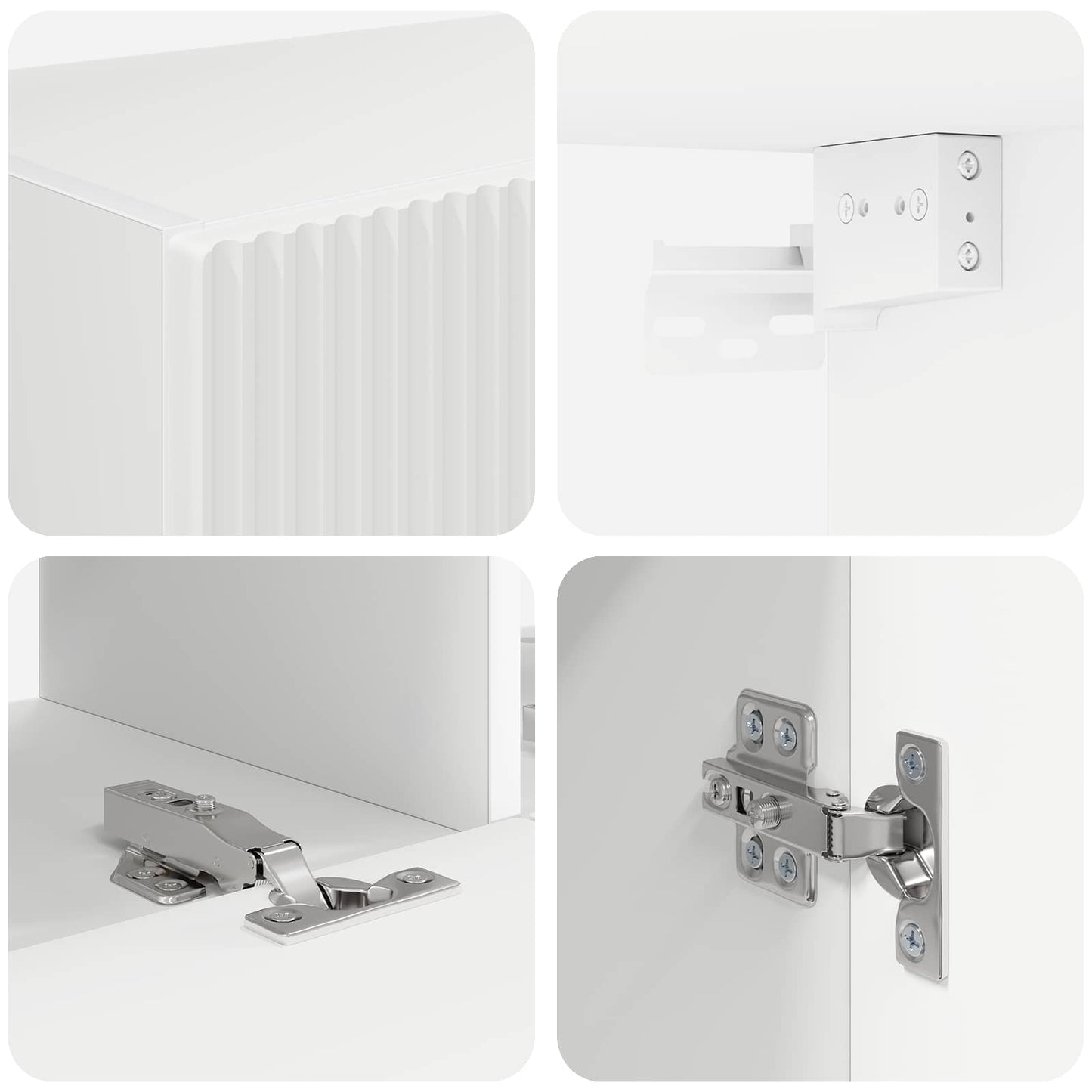 TV-Wandregal-Set Wandmontiert 6 pcs Weiß