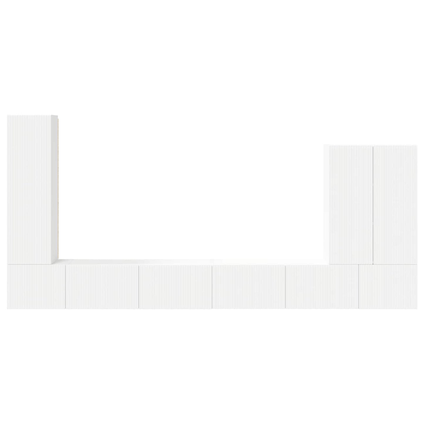 TV-Wandregal-Set Wandmontiert 6 pcs Weiß