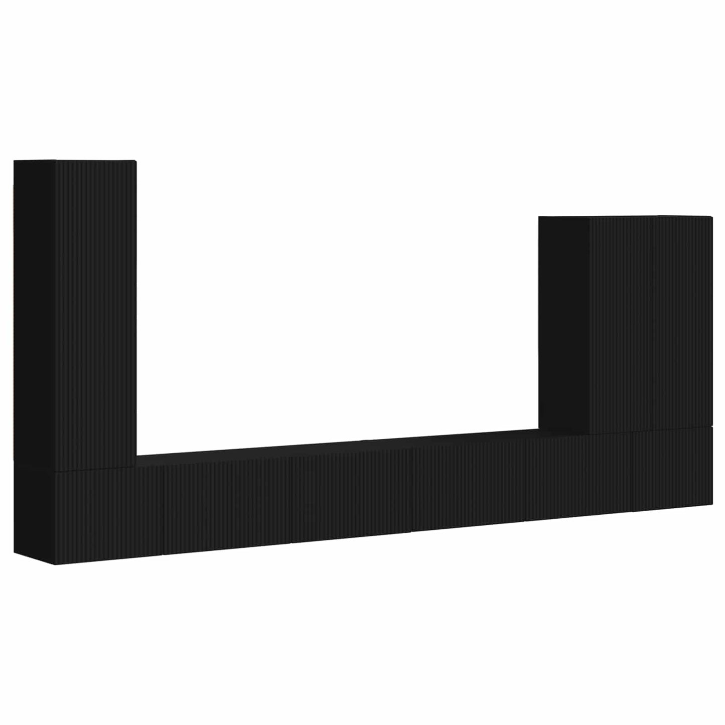 TV-Wandregal-Set Wandmontiert 6 pcs Schwarz