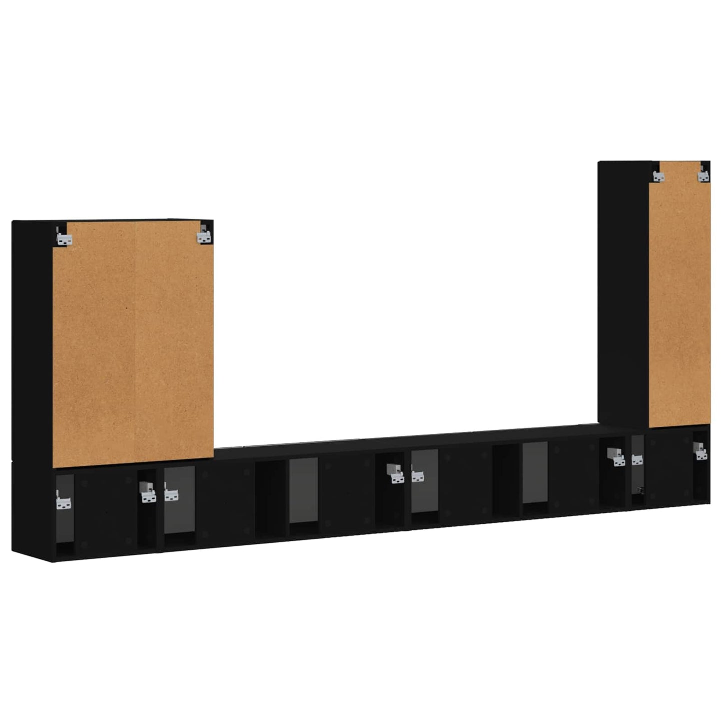 TV-Wandregal-Set Wandmontiert 6 pcs Schwarz