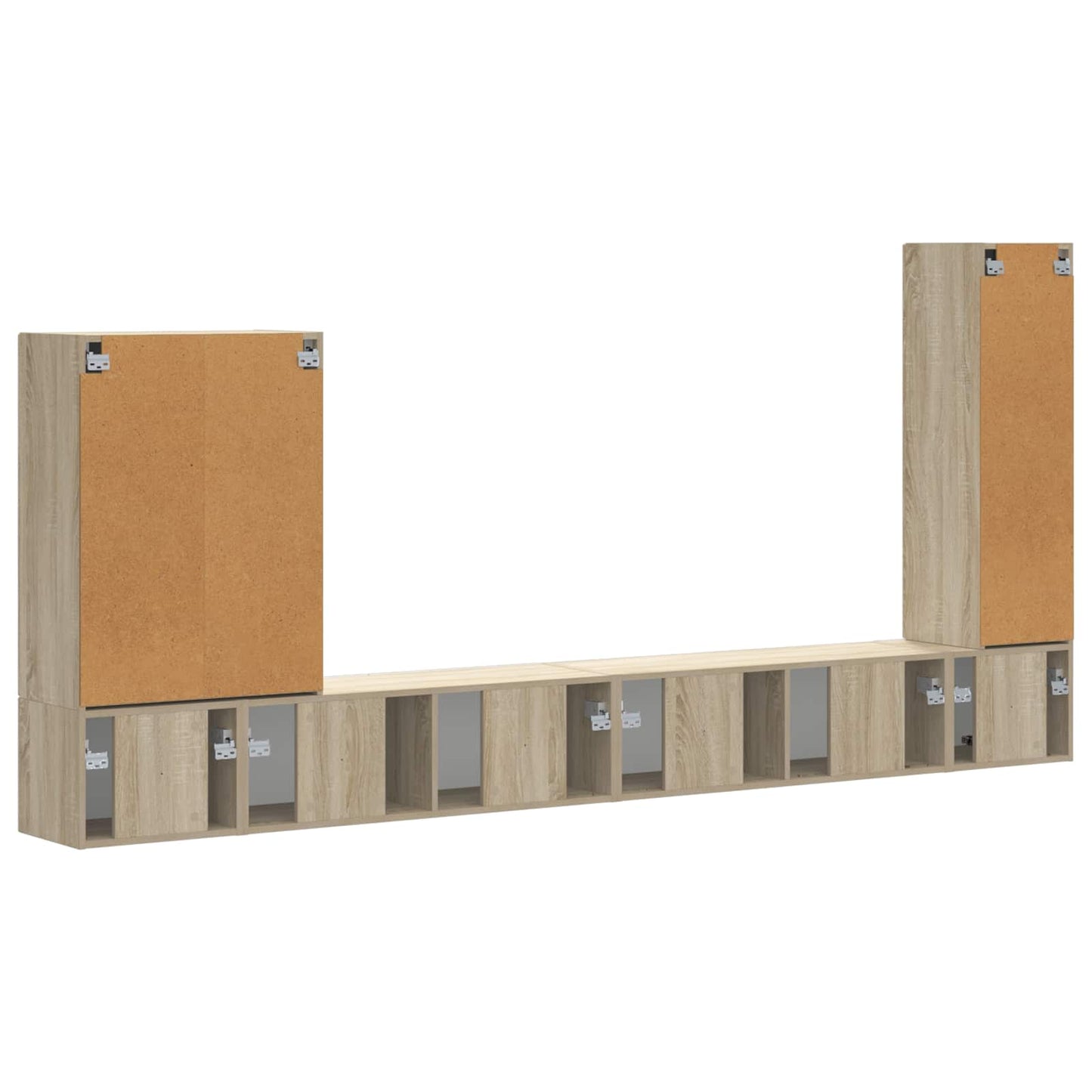 TV-Wandregal-Set Wandmontiert 6 pcs Sonoma-Eiche