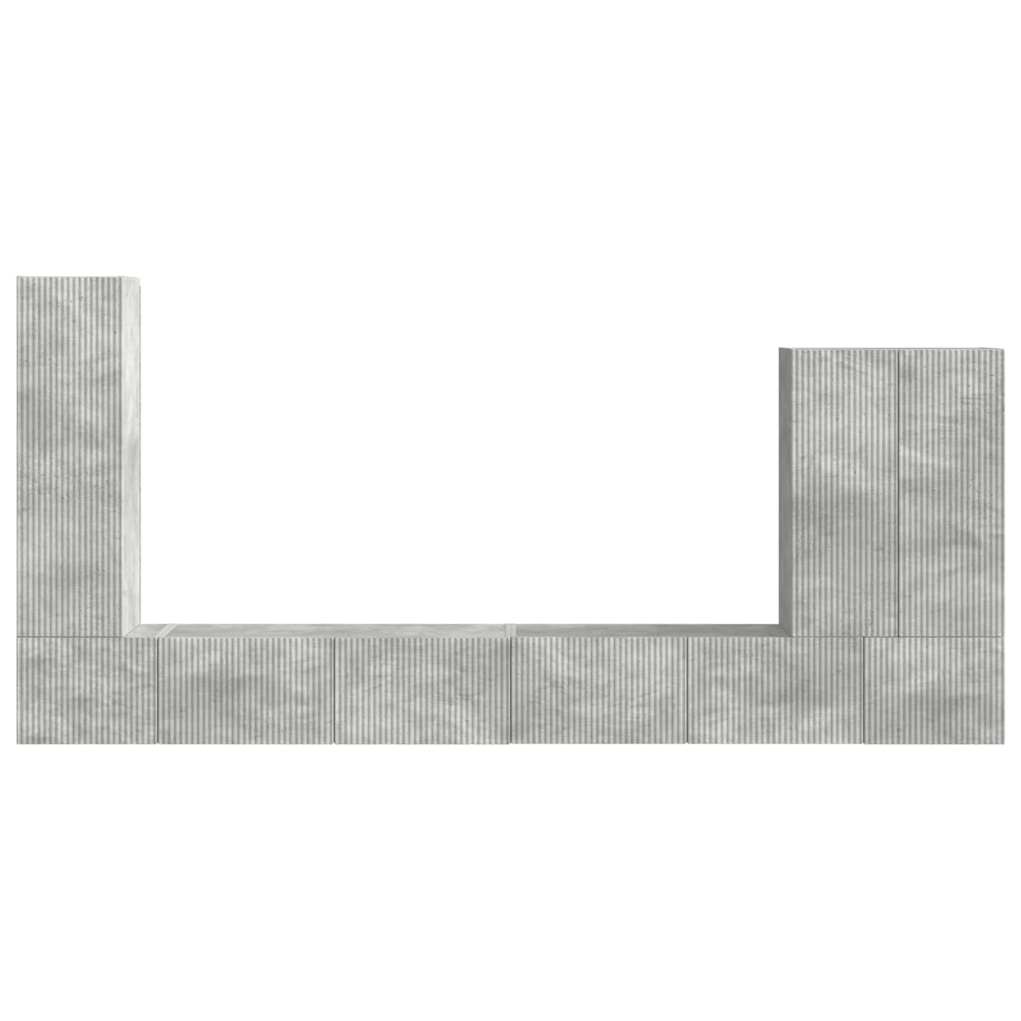 TV-Wandregal-Set Wandmontiert 6 pcs Beton Grau