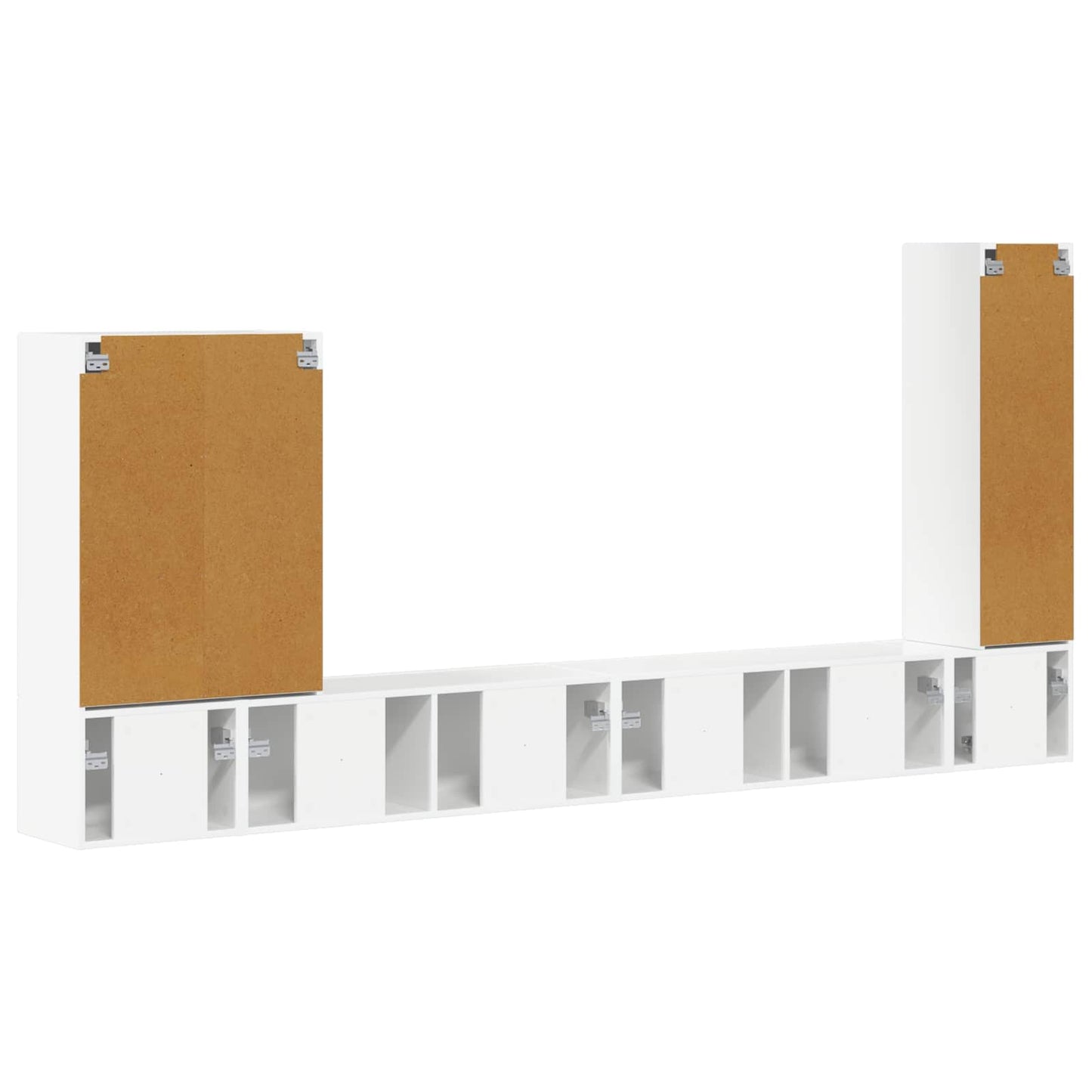 TV-Wandregal-Set Wandmontiert 6 pcs Hochglanz Weiß
