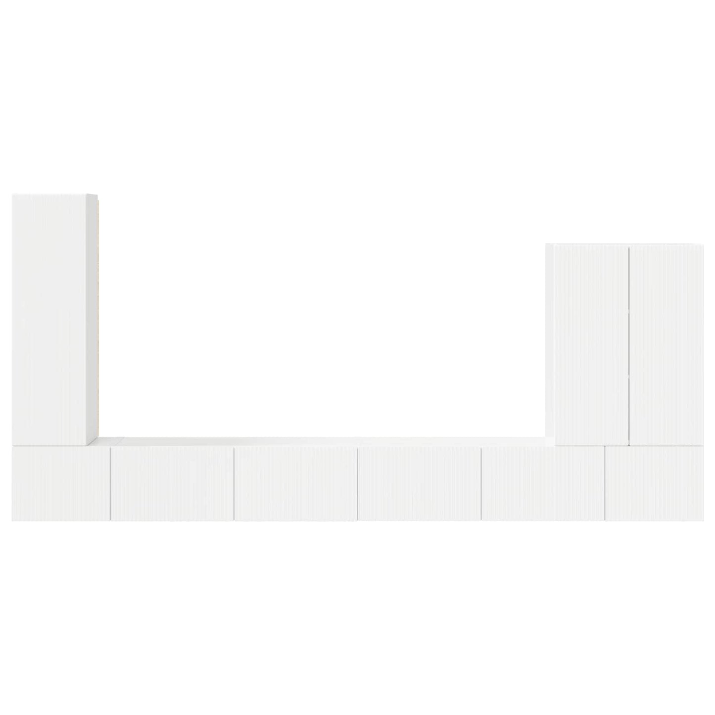 TV-Wandregal-Set Wandmontiert 6 pcs Hochglanz Weiß