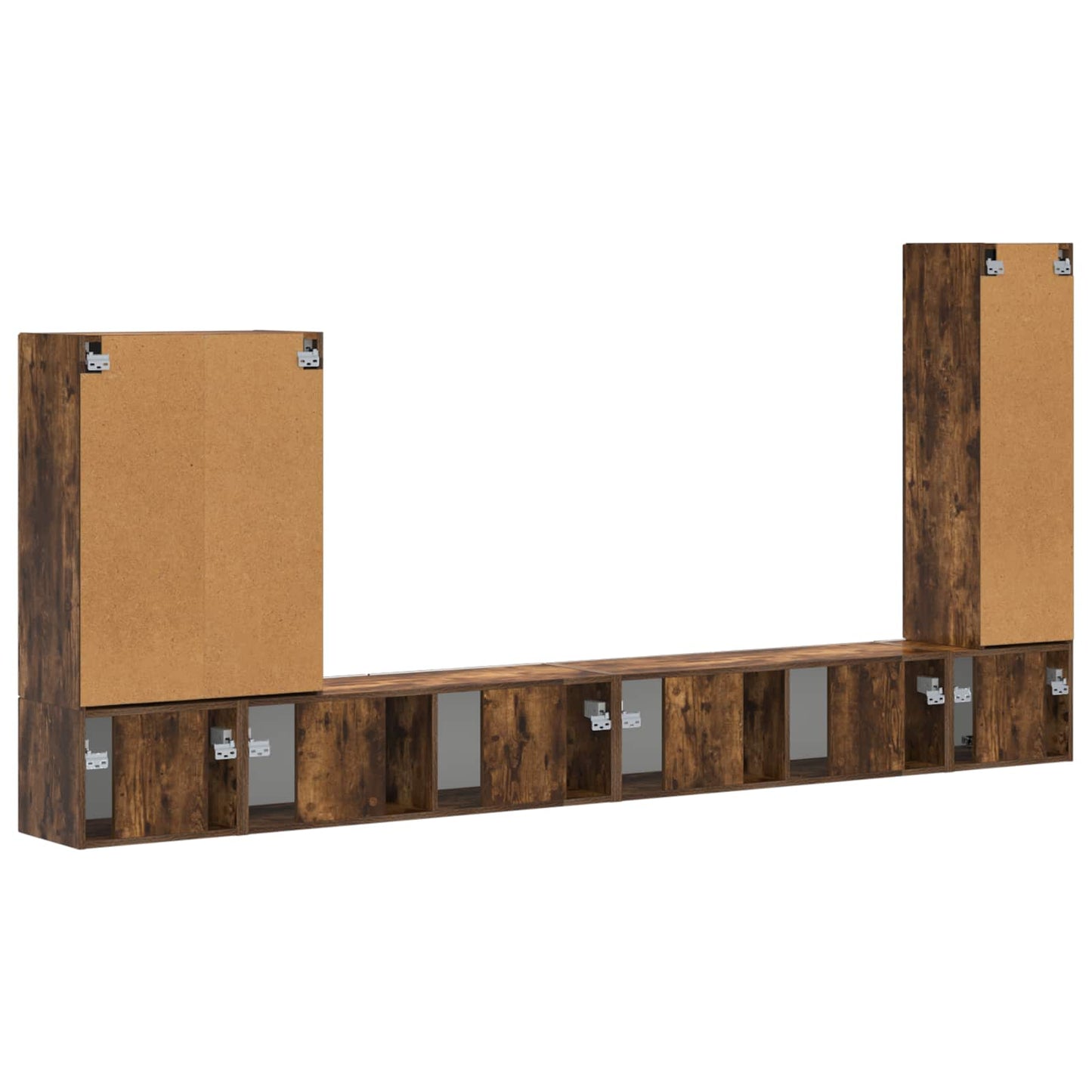 TV-Wandregal-Set Wandmontiert 6 pcs Geräucherte Eiche