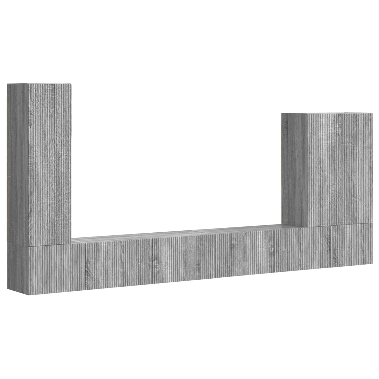 TV-Wandregal-Set Wandmontiert 6 pcs Graues Sonoma