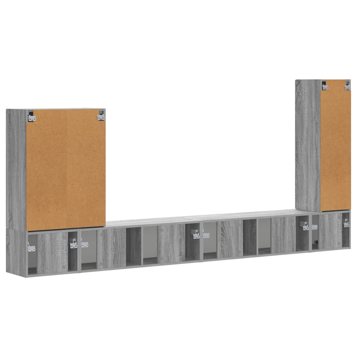 TV-Wandregal-Set Wandmontiert 6 pcs Graues Sonoma