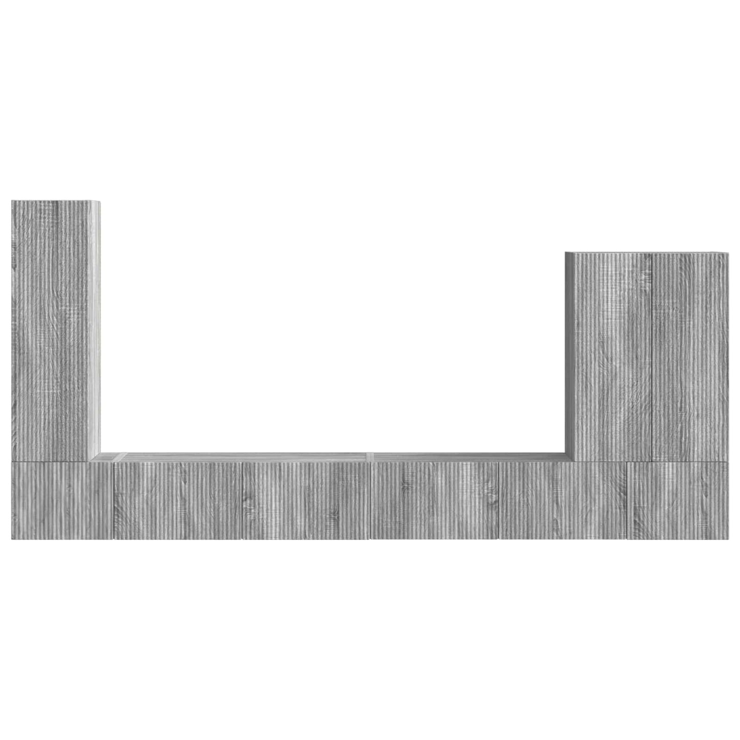TV-Wandregal-Set Wandmontiert 6 pcs Graues Sonoma