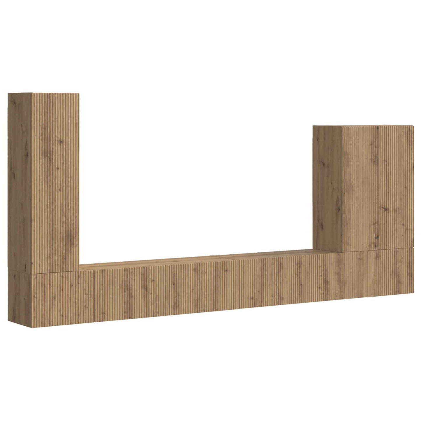 TV-Wandregal-Set Wandmontiert 6 pcs Artisan-Eiche