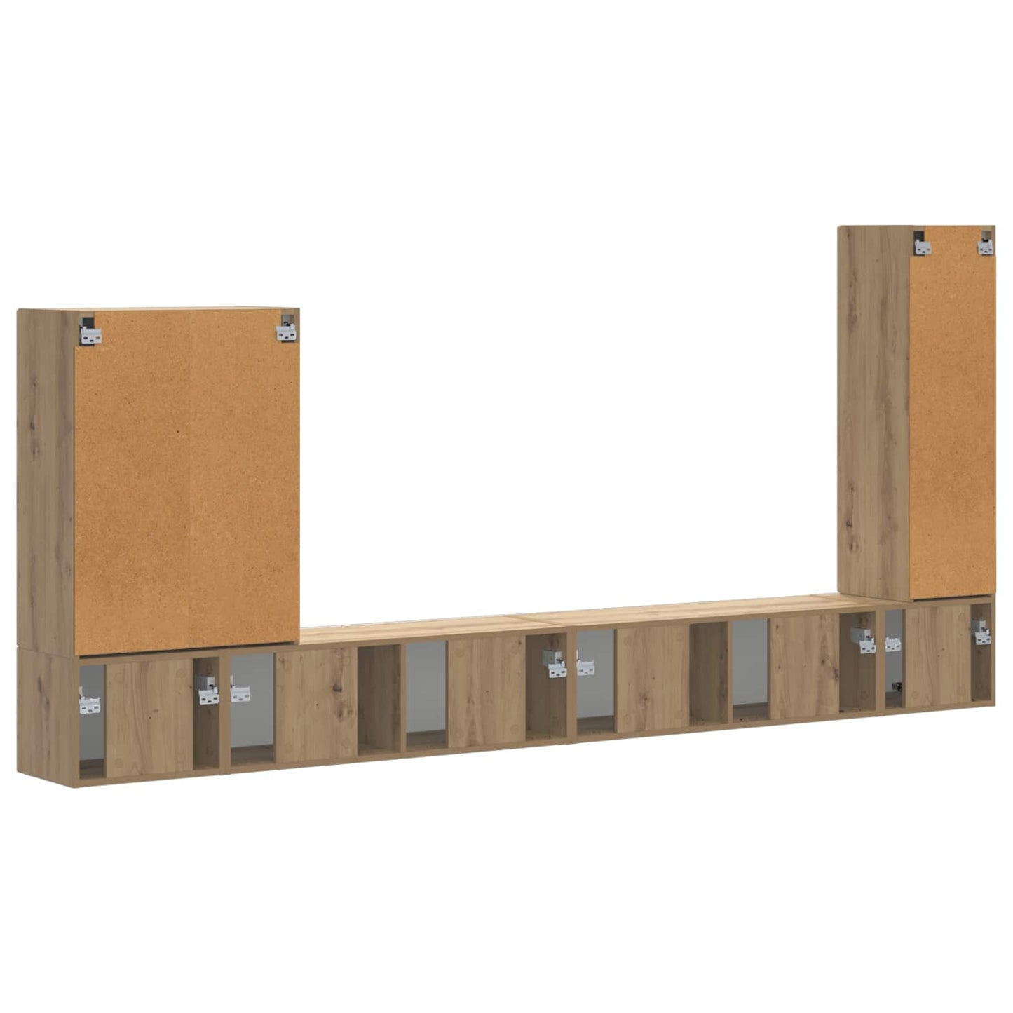 TV-Wandregal-Set Wandmontiert 6 pcs Artisan-Eiche