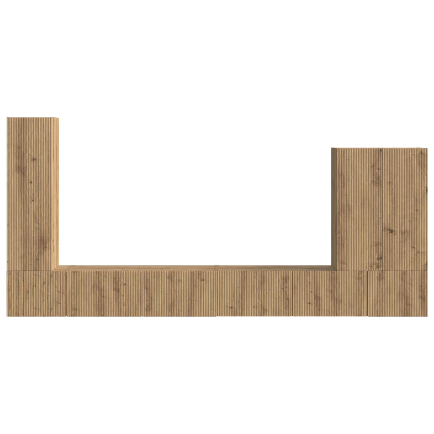 TV-Wandregal-Set Wandmontiert 6 pcs Artisan-Eiche