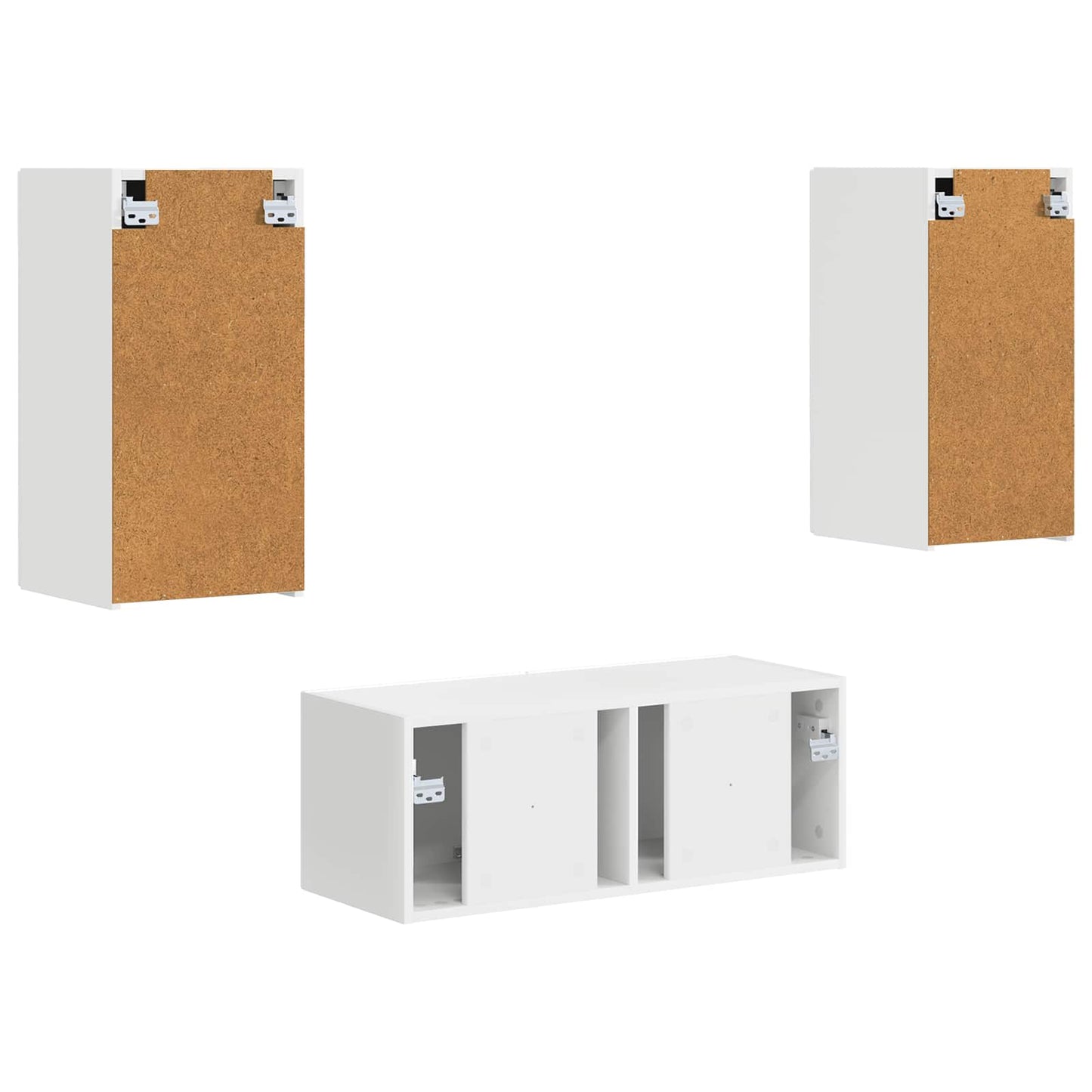 TV-Schrankset Wandmontiert 2 pcs Weiß Holzwerkstoff