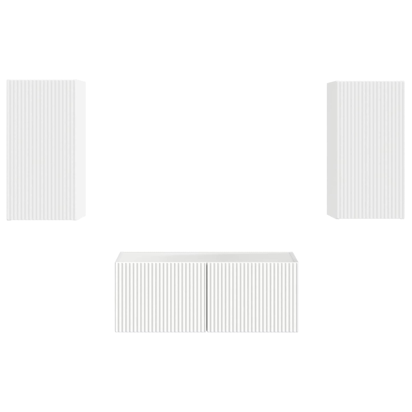 TV-Schrankset Wandmontiert 2 pcs Weiß Holzwerkstoff
