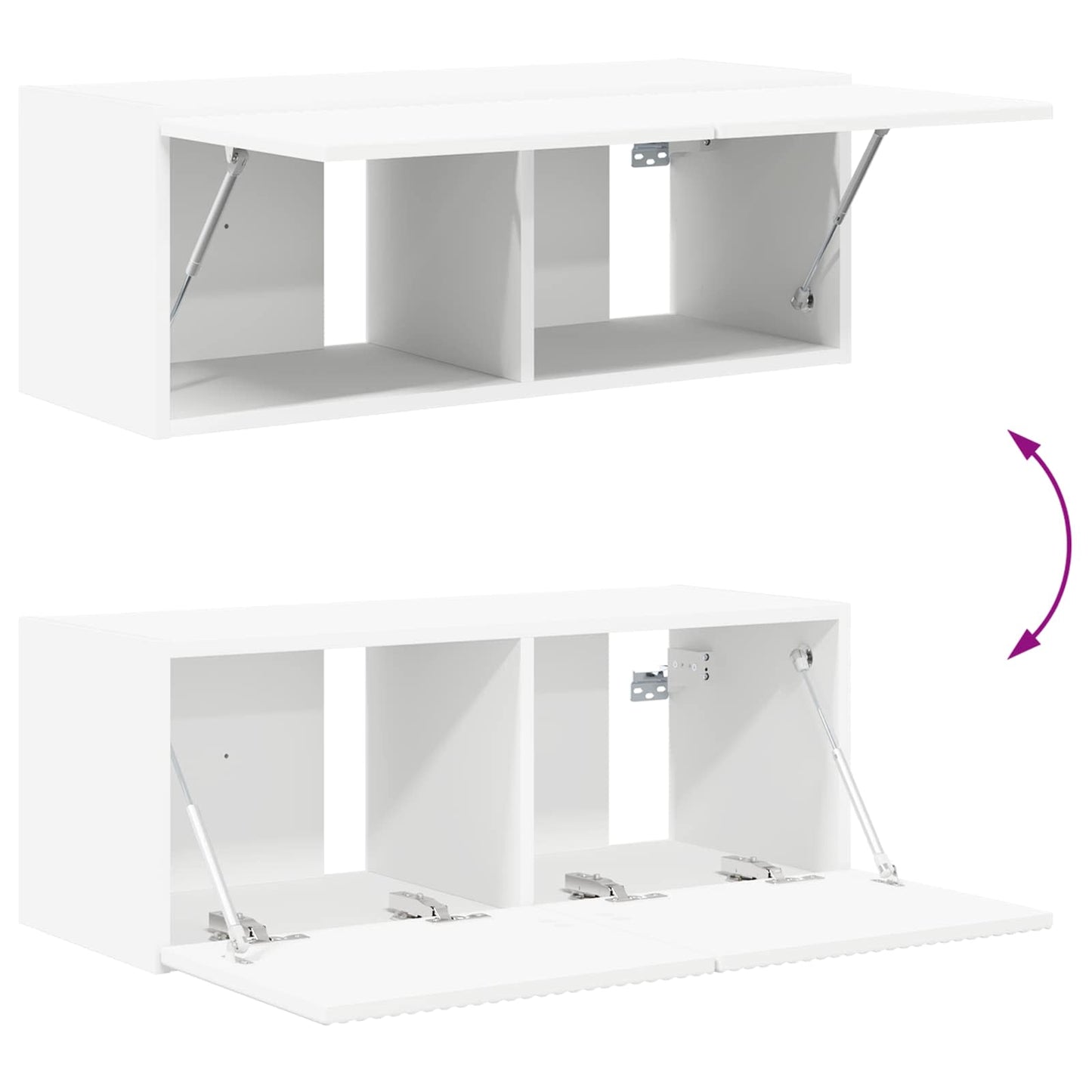 TV-Schrankset Wandmontiert 2 pcs Weiß Holzwerkstoff