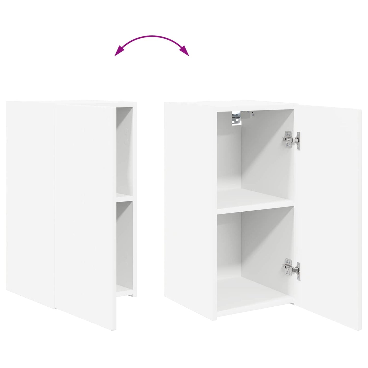 TV-Schrankset Wandmontiert 2 pcs Weiß Holzwerkstoff