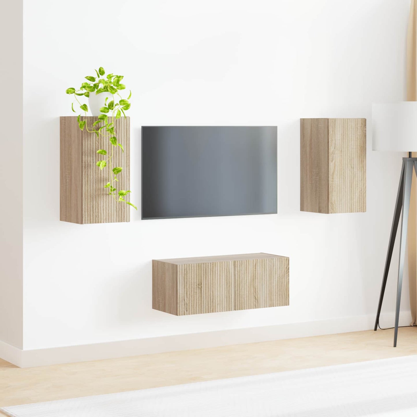 TV-Schrankset Wandmontiert 2 pcs Sonoma-Eiche Holzwerkstoff