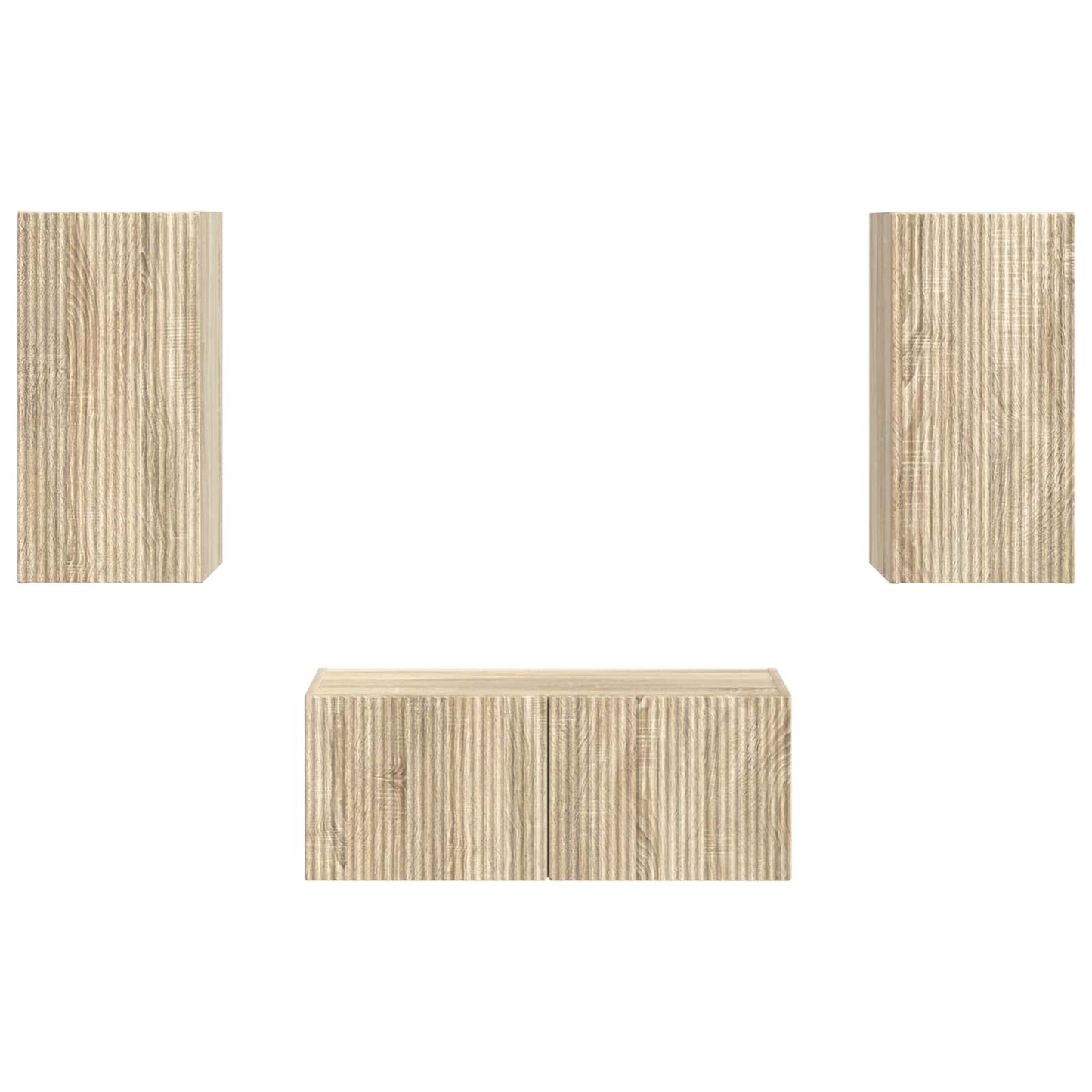 TV-Schrankset Wandmontiert 2 pcs Sonoma-Eiche Holzwerkstoff