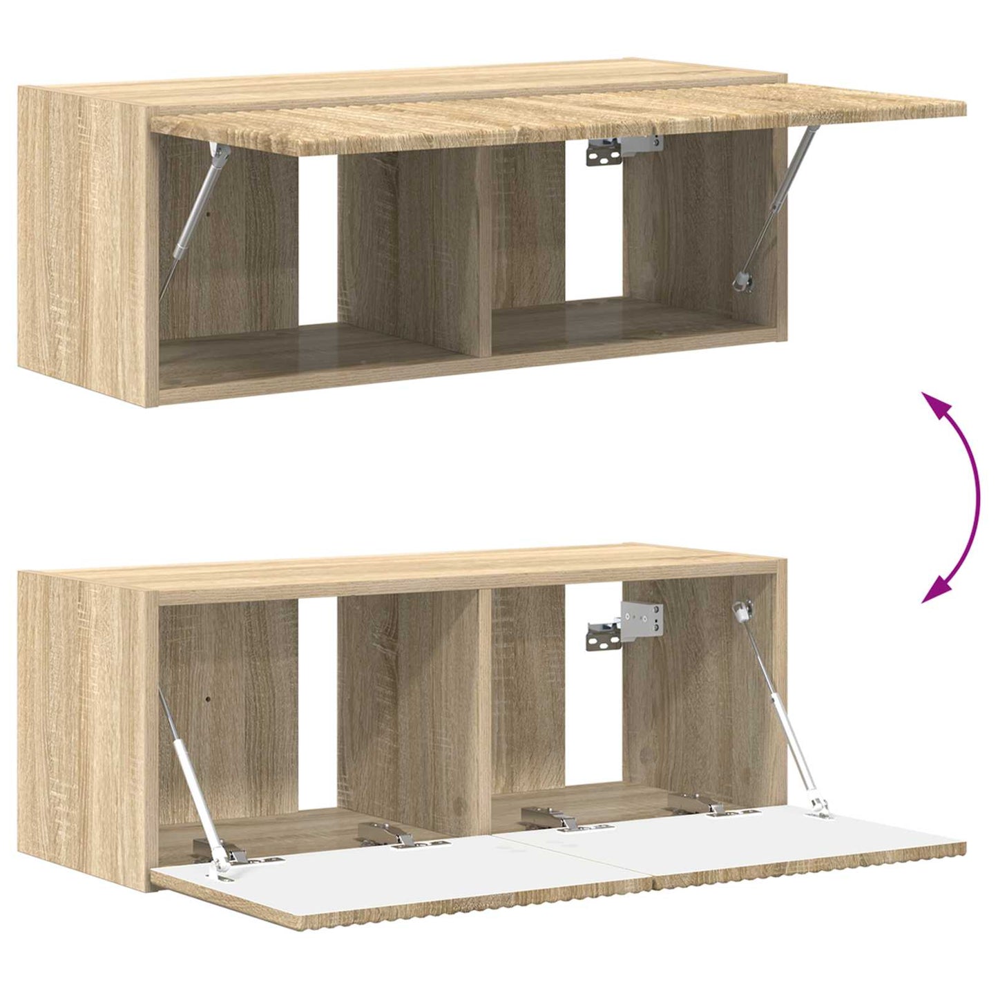 TV-Schrankset Wandmontiert 2 pcs Sonoma-Eiche Holzwerkstoff