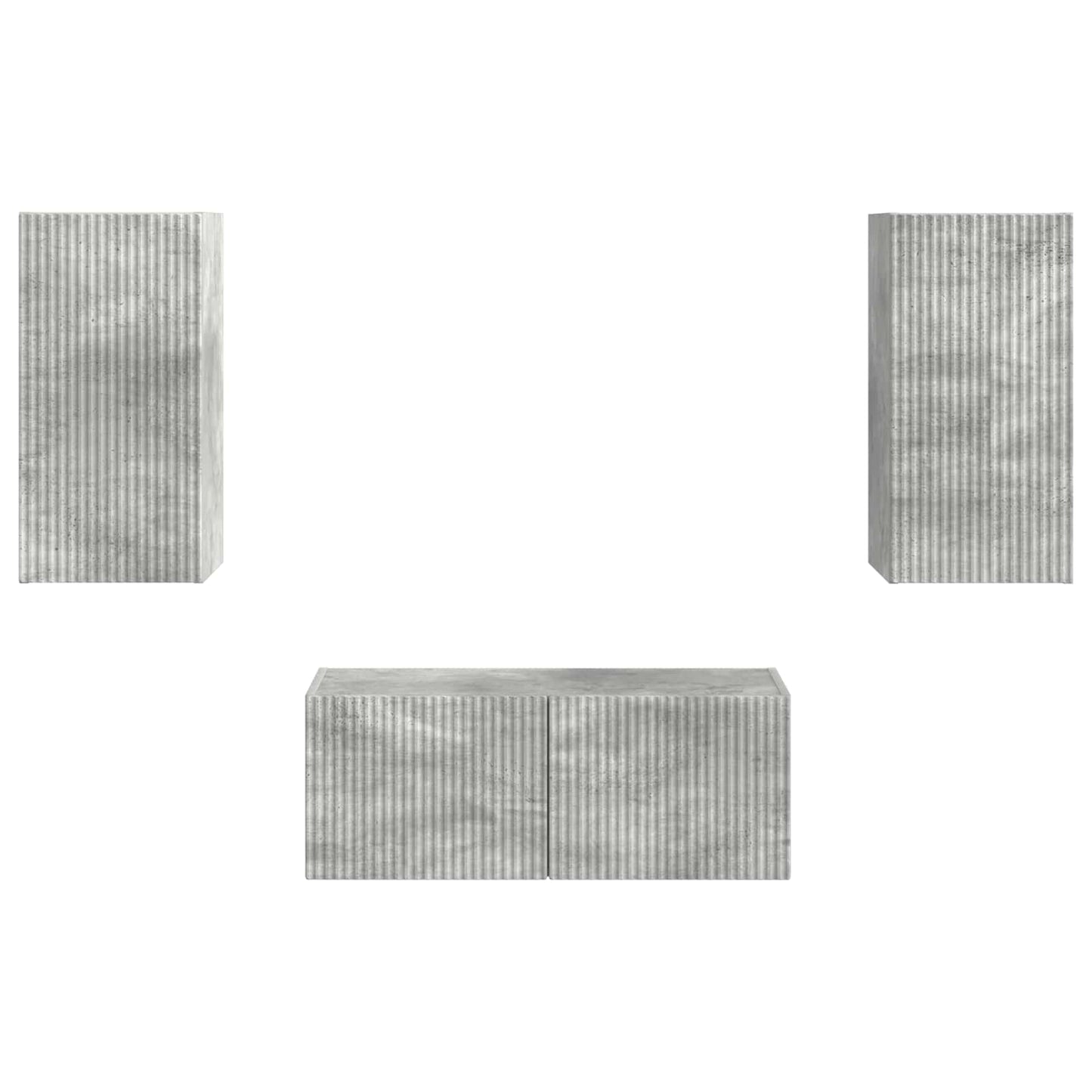 TV-Schrankset Wandmontiert 2 pcs Beton Grau Holzwerkstoff